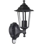 Monzana® Wandleuchte mit Bewegungsmelder anthrazit – Wetterfeste Aussenleuchte IP44 E27