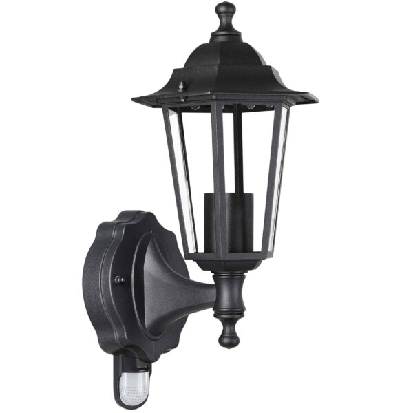 Monzana® Wandleuchte mit Bewegungsmelder anthrazit – Wetterfeste Aussenleuchte IP44 E27