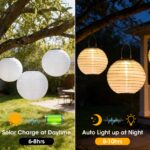 SLWOO Solar Lampions 4er Set 20cm – Warmweisse LED Gartenlaterne Wetterfest für Aussen – Bild 2