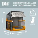MR. DEKO Hundestrandkorb Grau Gestreift – Wetterfester Luxus-Rückzugsort für Hunde bis 50kg – Bild 3