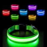 PcEoTllar LED Leuchthalsband Hund Grün-L – Aufladbar & Wasserdicht mit 7 Farben