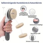 WOPQAEM 5-teiliges Bürstenset für Hunde & Katzen – Selbstreinigende Bürste & Unterwollkamm – Bild 3
