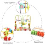 Jacootoys Motorikschleife aus Holz – Lernspielzeug mit Zahlen & Obst für Kleinkinder ab 3 Jahren – Bild 6