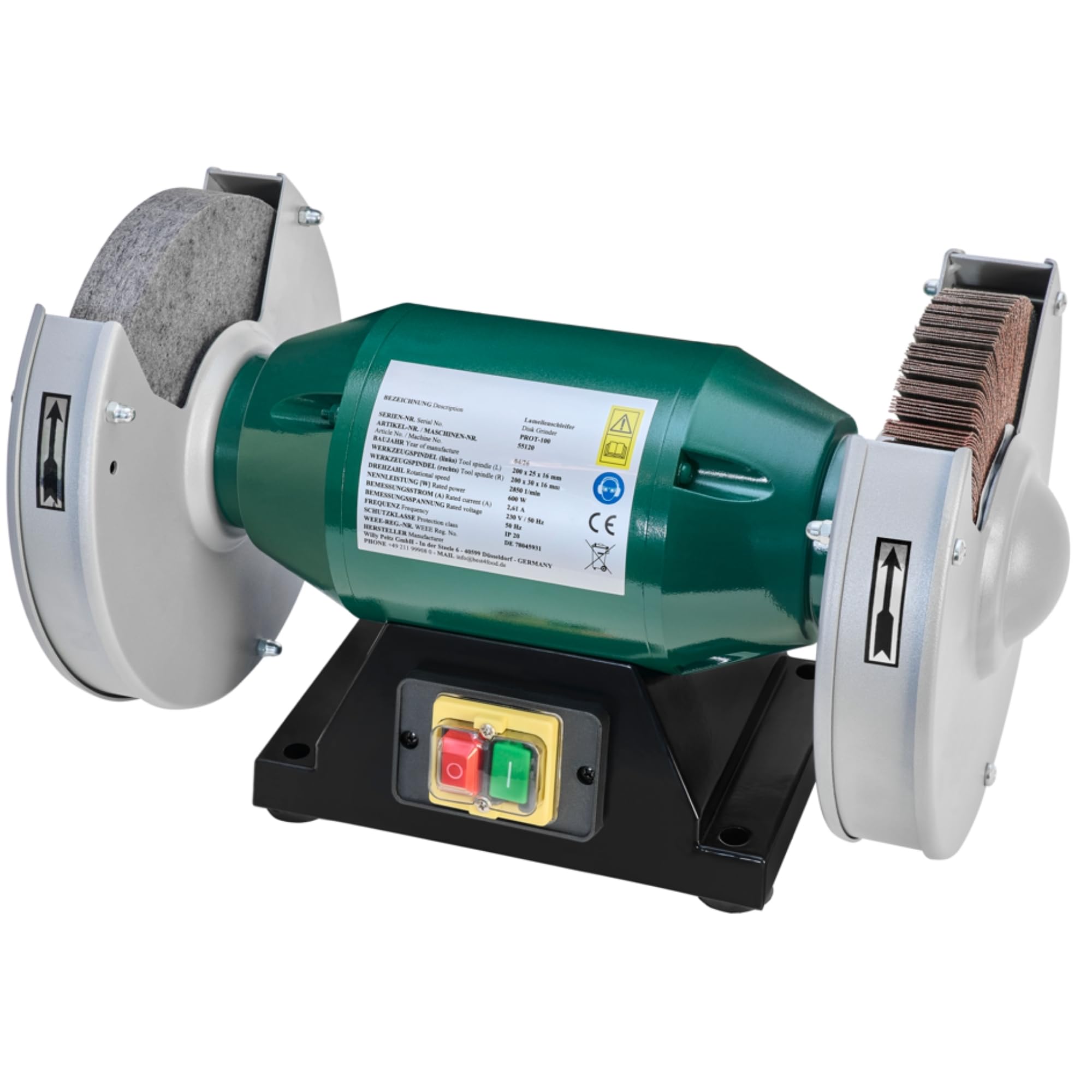 TronicXL 600W Lamellenschleifer – Profi-Schleifmaschine mit Polierscheibe für Messer & Werkzeuge