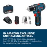 Bosch Professional GSR 12V-15 Akku Bohrschrauber – Kompakt-Set mit 39-tlg. Zubehör & 2 Akkus – Bild 7