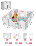 Dripex Laufstall Baby 150×150 cm mit Tür & Spielzeugboard – Faltbarer Playpen aus Kunststoff – Bild 2