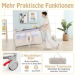 DREAMADE 4 in 1 Reisebett 120 x 60 cm mit Matratze – Beistellbett, Wickeltisch & Laufgitter ab Geburt – Bild 5