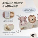 Kindsblick® Safari Kindergarderobe Naturfarben – 4 Haken Wandgarderobe inkl. A4 Poster – Bild 6