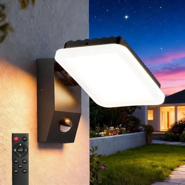 papasbox 32W Aussenwandleuchte mit Bewegungsmelder & Fernbedienung – IP65 Aluminium LED
