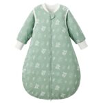 Duomiaomiao Baby Schlafsack 2,5 Tog mit abnehmbaren Ärmeln – Winterschlafsack aus 100% Baumwolle
