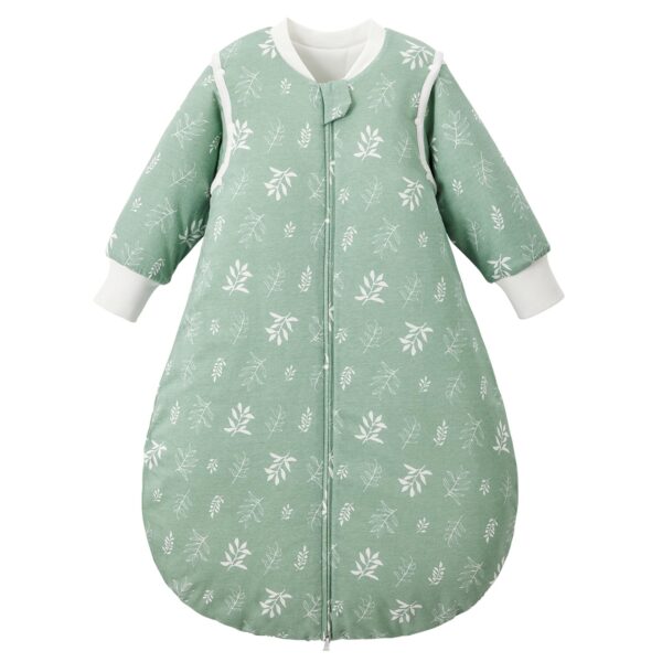 Duomiaomiao Baby Schlafsack 2,5 Tog mit abnehmbaren Ärmeln – Winterschlafsack aus 100% Baumwolle