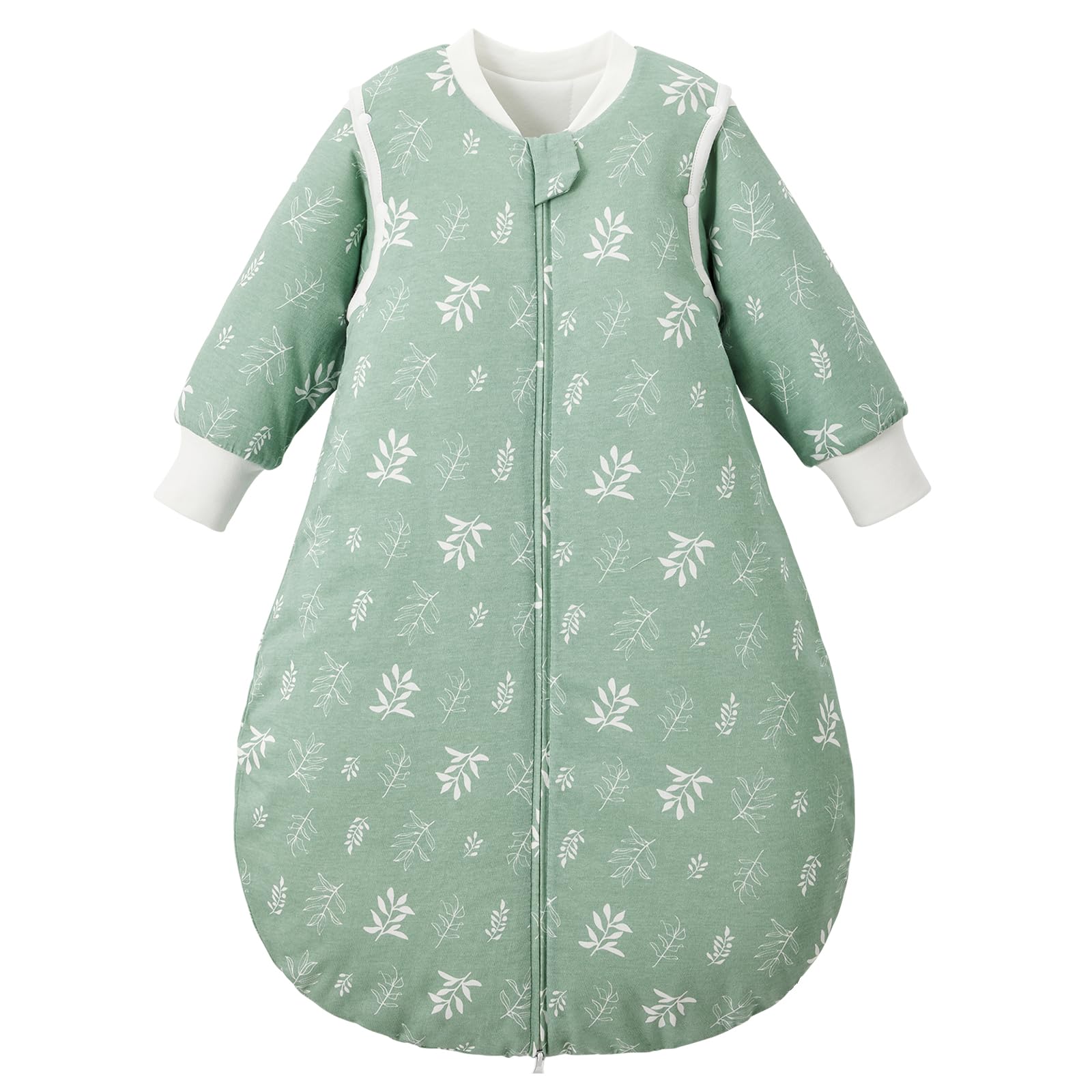 Duomiaomiao Baby Schlafsack 2,5 Tog mit abnehmbaren Ärmeln – Winterschlafsack aus 100% Baumwolle