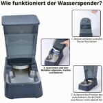 5L Automatischer Hundewasserspender mit Edelstahlschüssel – Gravitationsprinzip für Hunde & Katzen – Bild 5