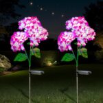 Hqynss 2er-Pack Solar-Hortensienleuchten – IP65 wasserdicht für Garten & Terrasse