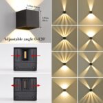 SANSHI LED Wandleuchte 12W IP65 – Innen- & Aussenbeleuchung mit verstellbarem Abstrahlwinkel – Bild 3