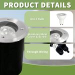 JNR Edelstahl Bodeneinbaustrahler IP67 4er-Set – Schwenkbar 30° mit 5W LED warmweiss 3000K – Bild 2