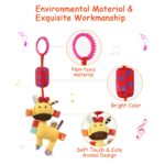 JoyLife Baby Hängespielzeug Set 4er – Plüschtiere mit Rassel für Kinderwagen & Autositz – Bild 6