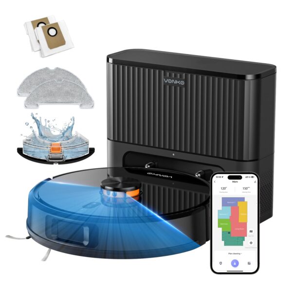 VONKO S6 Pro Saugroboter mit Wischfunktion – 8000Pa Saugkraft, LiDAR Navigation, 180 Min Laufzeit