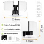 SSC-LUXon NORSU LED-Aussenstrahler 2-flammig 40W – Bewegungsmelder IP65 für Sicherheit – Bild 5