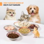 6er Katzen-Napfset Keramik mit Boho-Muster – Flacher Futternapf für Nass- & Trockenfutter – Bild 3