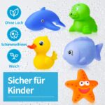 9er Set Badespielzeug Tintinlody – Schimmelfreie Wassertiere für Babys ab 1 Jahr – Bild 4