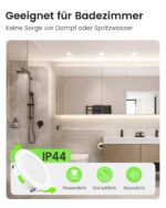 ALUSSO LED Einbaustrahler 68mm 12er Set – Dimmbar & 3 Farbtemperaturen für Badezimmer – Bild 6