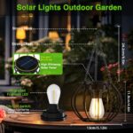 Akynite Solar-Hängeleuchte IP65 – Retro Gartenlaterne mit Warmweiss für Aussen, 2er Set – Bild 6