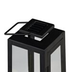 Lights4fun Solar-Laterne 29,5 cm Schwarz mit LED-Kerze – Wetterfeste Gartenbeleuchtung – Bild 7