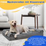 KSIIA Orthopädisches Hundesofa Mittelgross 91x68cm – Ergonomisches Hundebett mit Noppenschaum & Waschbar – Bild 8