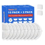 TOMXCUTE P9 Katzenbrunnen Ersatzfilter – 10 Filter + 2 Schwämme für optimale Wasserqualität
