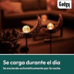 Gadgy 2er Set Solarlaternen – Elegante Gartenleuchten mit Mond-Design für Aussen – Bild 7