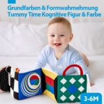hahaland Kontrastbuch Baby – Stoffbuch mit Spiegel für Neugeborene 0-12 Monate – Bild 4