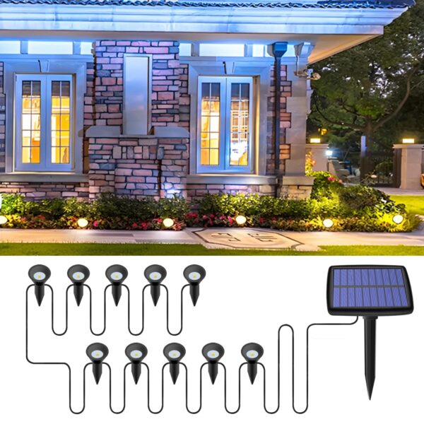 Probuk Solar-Gartenleuchte 10er Set mit 10 LEDs – IP65 wasserdicht für Aussen