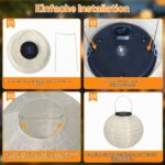 2er Set 30cm Solar Lampions Warmweiss – Wasserdichte Hängeleuchten für Garten & Terrasse – Bild 7