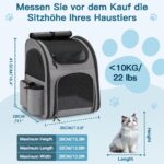 Quirlig Hunderucksack bis 10kg – Atmungsaktiver Katzenrucksack mit Sicherheitsleine – Bild 3
