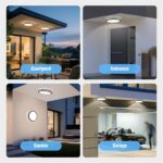 LEZOE LED Deckenleuchte Ø26cm mit Radar Bewegungsmelder IP65 – 4500lm Feuchtraumlampe – Bild 9