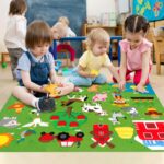 WATINC Montessori Filz-Spielbrett Bauernhof – 33-teiliges Lernspielzeug für Kleinkinder – Bild 5