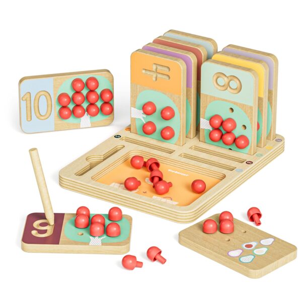 TOP BRIGHT Montessori Mathe-Lernspielzeug ab 3 Jahren – 2-in-1 Zählbrett & Zahlenübungen