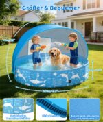 Instraella Hundepool 120x30 cm mit UV-Sonnendach – Faltbarer Planschbecken für Hunde & Kinder – Bild 4