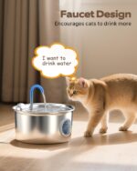 2.6L Katzenbrunnen Edelstahl – Automatischer Trinkbrunnen mit 4-Schicht Filtersystem & leiser Pumpe – Bild 7
