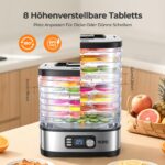 YASHE 8-Etagen Dörrautomat mit digitaler Steuerung – Obst, Gemüse & Fleisch trocknen – Bild 5
