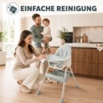 Baby Vivo 2in1 Kinderhochstuhl Oscar – Hochstuhl & Stuhl in Türkis für Babys & Kleinkinder – Bild 6