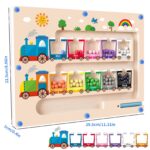 Melofaver Montessori Magnetspiel Labyrinth – Holzspielzeug ab 2 Jahren für Feinmotorik & Zahlenlernen – Bild 3