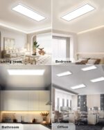 Bowfar LED Deckenleuchte 24W, 58x20cm – Dimmbar mit Fernbedienung für alle Räume – Bild 8