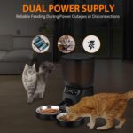 KATALICLAB Futterautomat 5L mit 2 Edelstahlnäpfen & Voice Recorder – Automatischer Futterspender für Katzen & Hunde – Bild 4