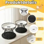 Staranry Erhöhter Katzennapf 2er Set – Keramik mit Metallständer & Silikon-Unterlage – Bild 3