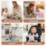 WOODEN TEETHER Babybuch Stoffbuch mit Spiegel – Interaktives Fühlbuch für Babys 0–6 Monate – Bild 8