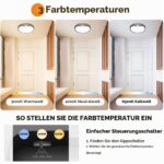 slochi 2er Set LED Deckenleuchte mit Bewegungsmelder – 15W 1500lm für Flur & Küche – Bild 2