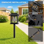 Beuaati Solar Wegeleuchten 4er-Set – Vintage Gartenleuchten Warmweiss IP44 – Bild 6