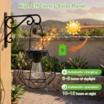 Kimjo Solarlaterne Hängend 2er Set – IP65 Wasserdicht mit Warmweiss LED für Garten & Balkon – Bild 3